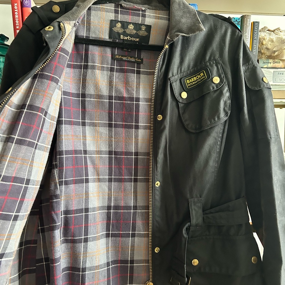 Barbour Women’s International Black Moto Waxed Cotton Jacket (US 12) - Picture 3 of 5
